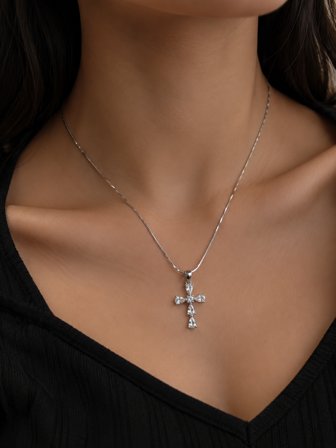 925 Silver Divine Glow Cross Pendant