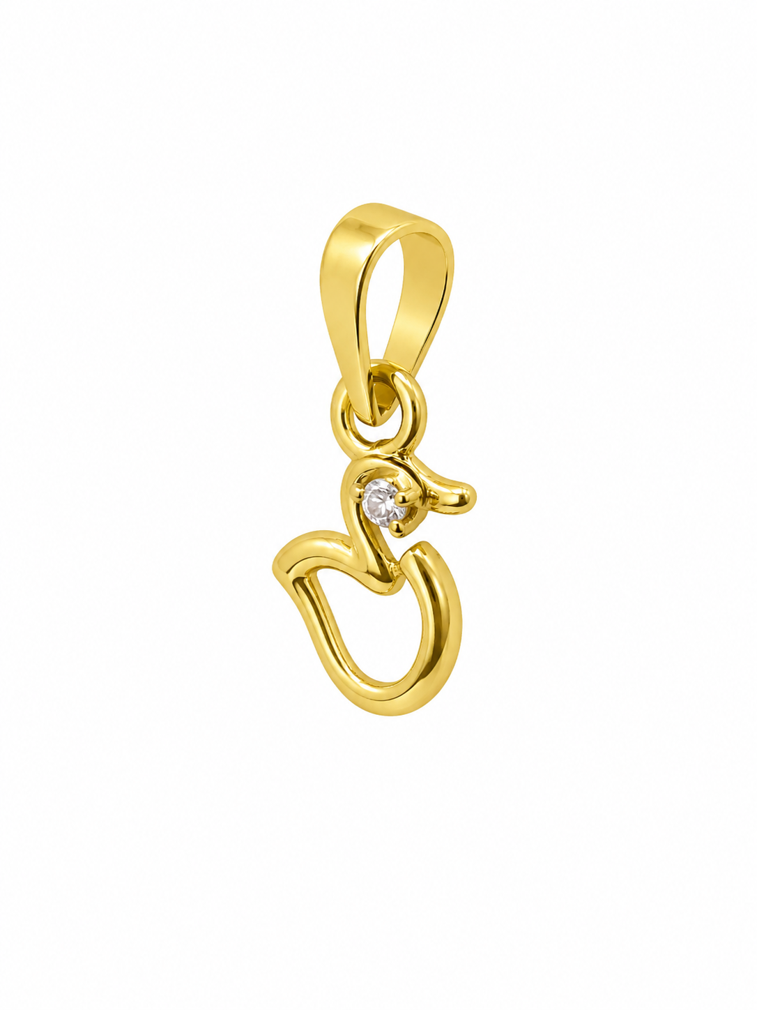 9K Gold Swan Diamond Pendant