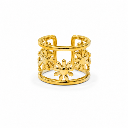 Demi Fine Floral Bloom Open Ring