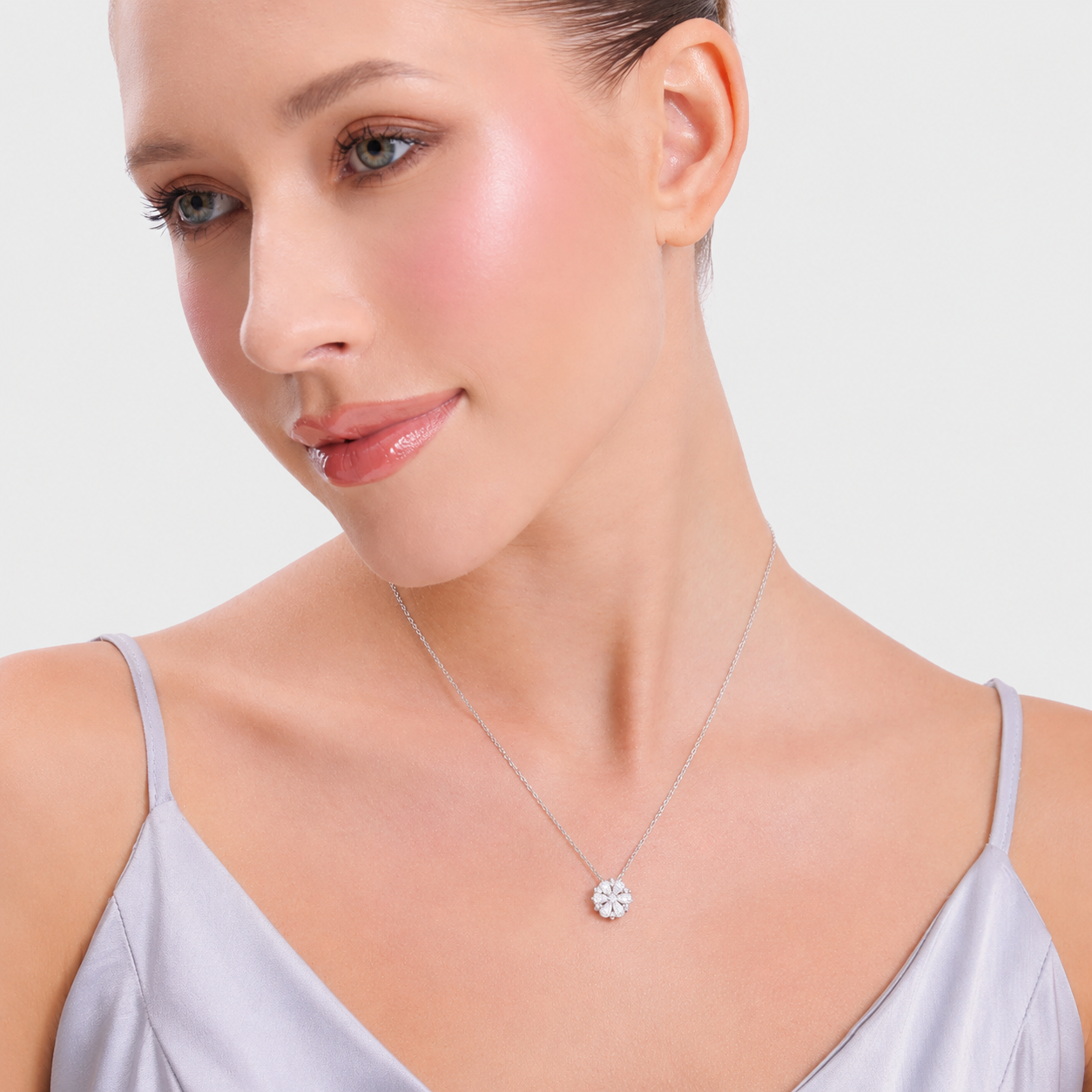 Silver Eternal Flower Shine Sterling Silver Necklace