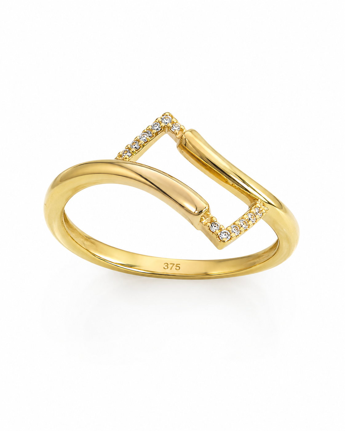 9K Gold Minimalist Diamond Ring (Size - 12)