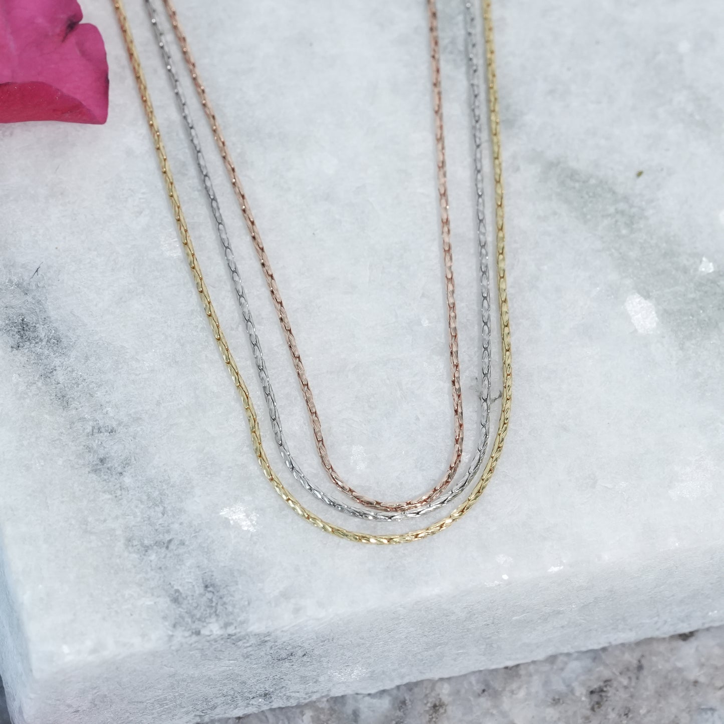Triple Layer Silver Necklace