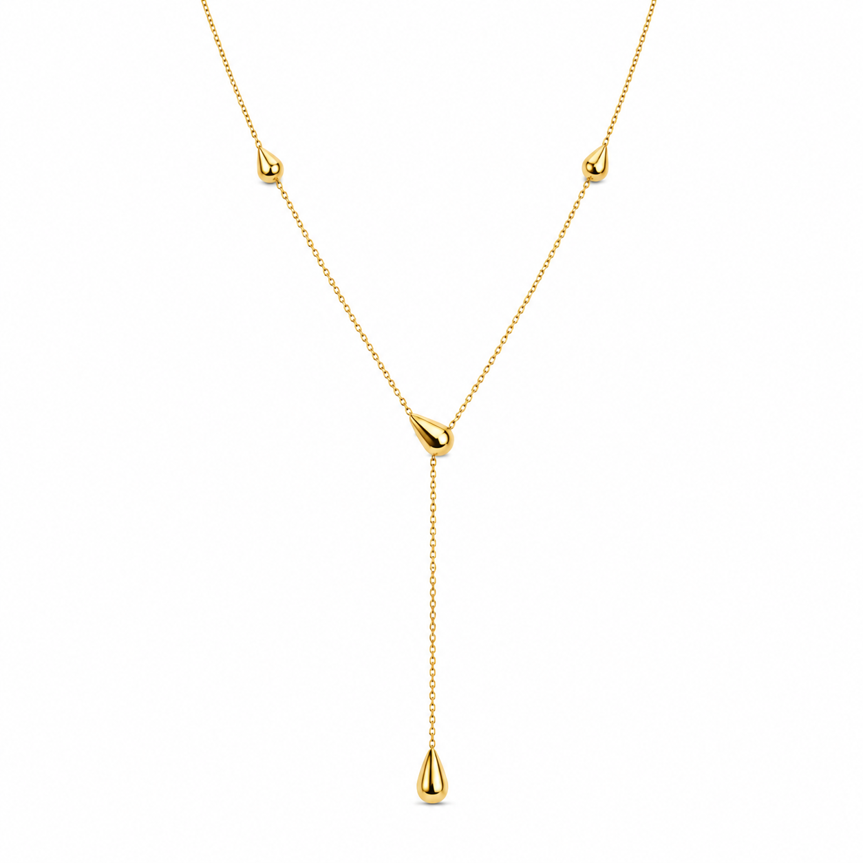 Demi Fine Golden Teardrop Y Necklace
