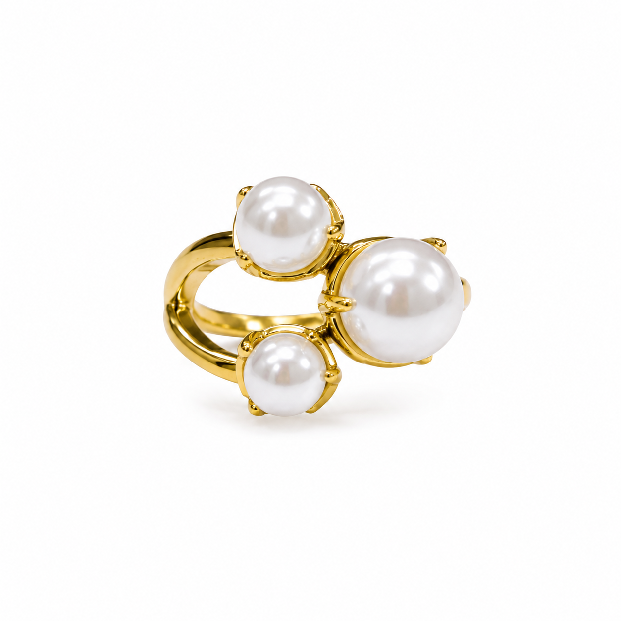 Demi Fine Triple Pearl Statement Ring