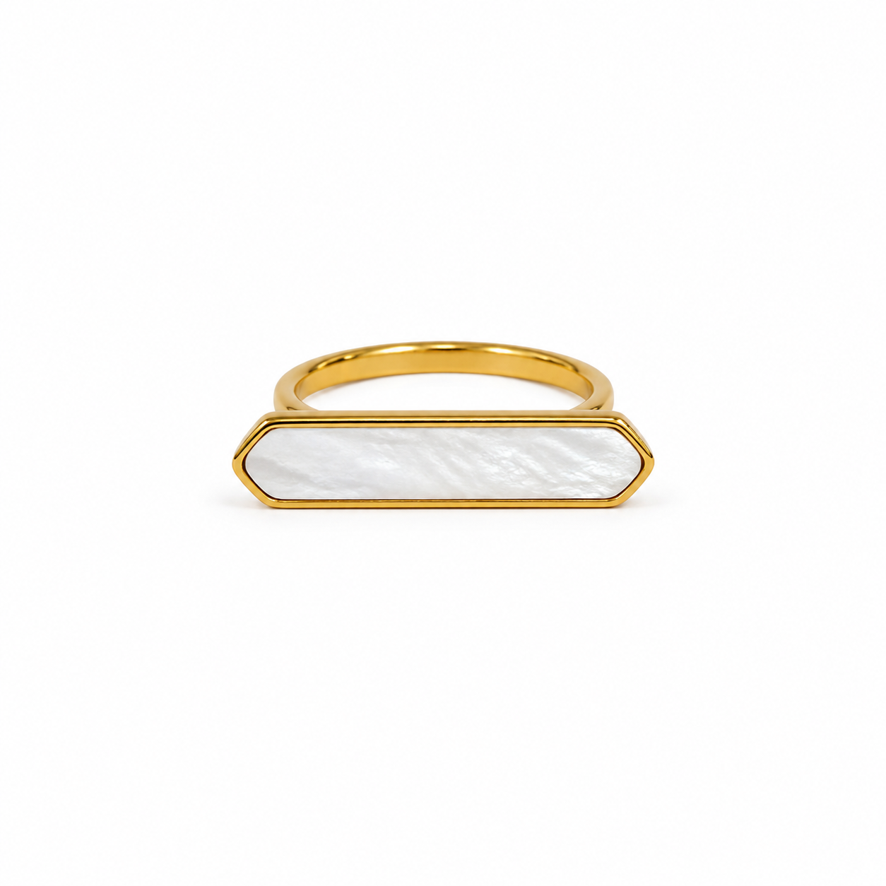 Demi Fine Mother-of-Pearl Bar Statement Ring (size 6 & 7)