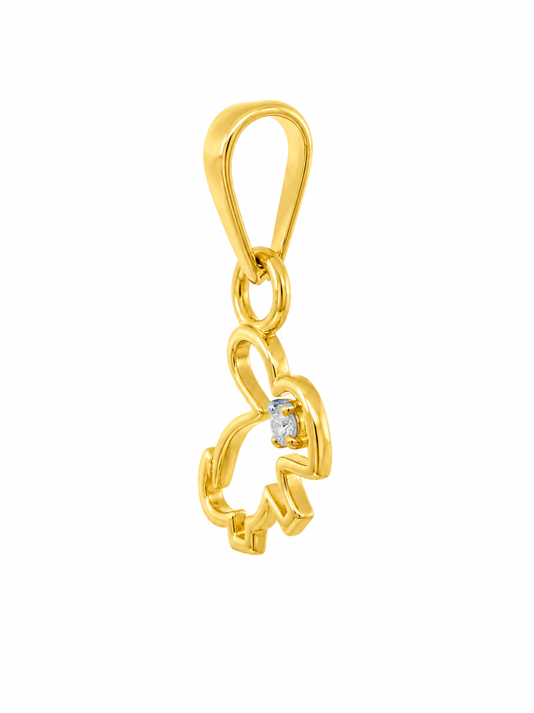 9K Gold Diamond Flamingo Pendant