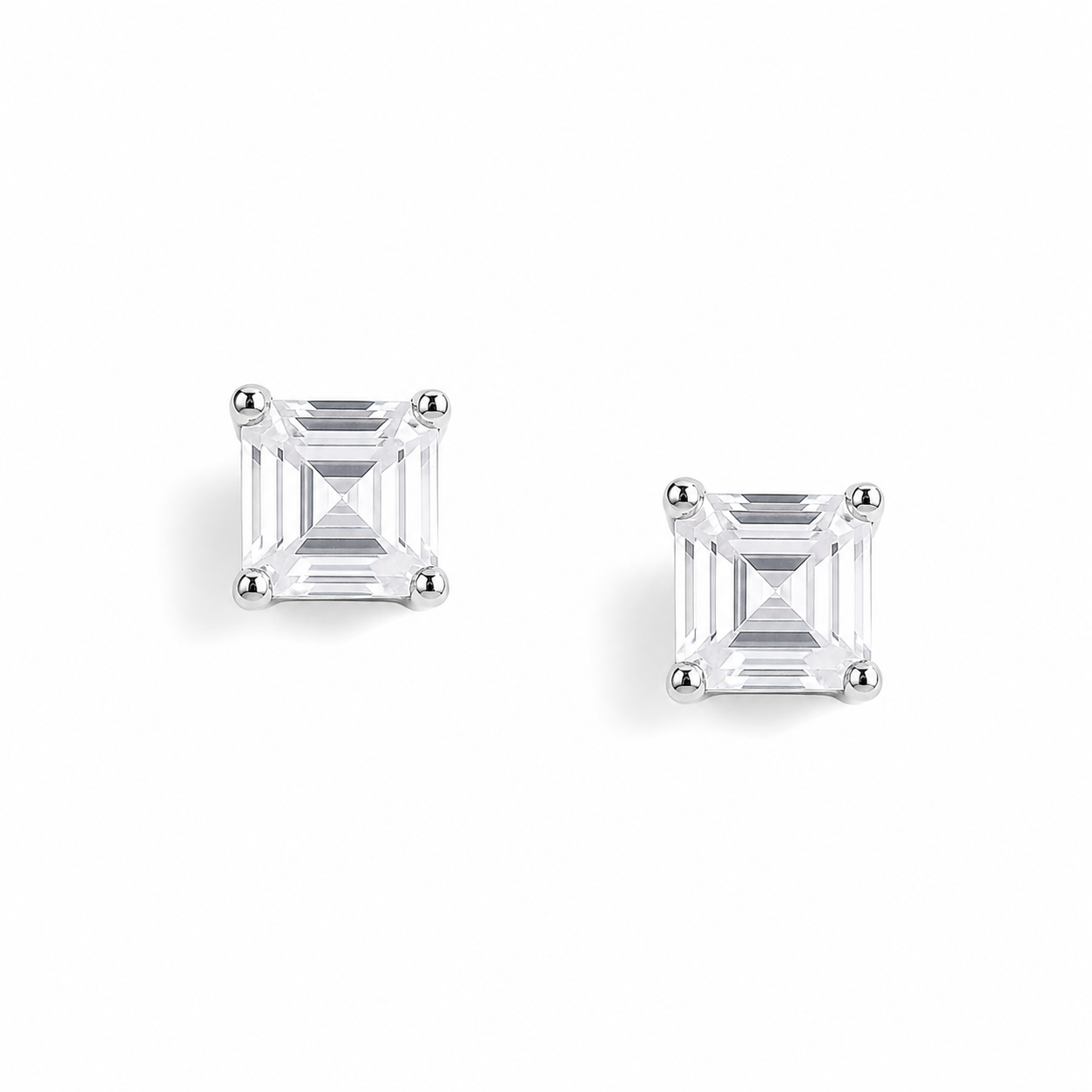Silver Minimal Luxe Solitaire Studs