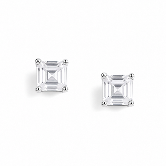 Silver Minimal Luxe Solitaire Studs