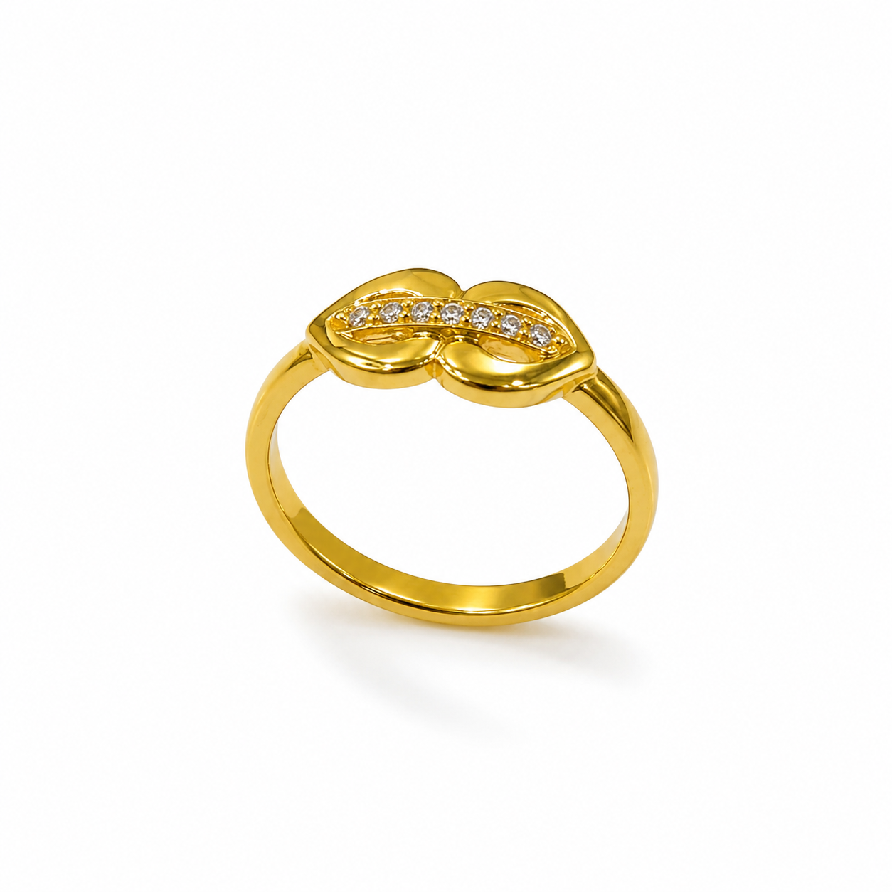 9K Gold Infinity Diamond Ring (Size - 12)