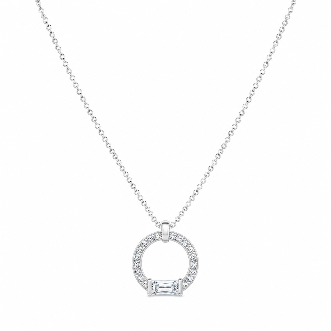Silver Classic Circle Elegance Necklace