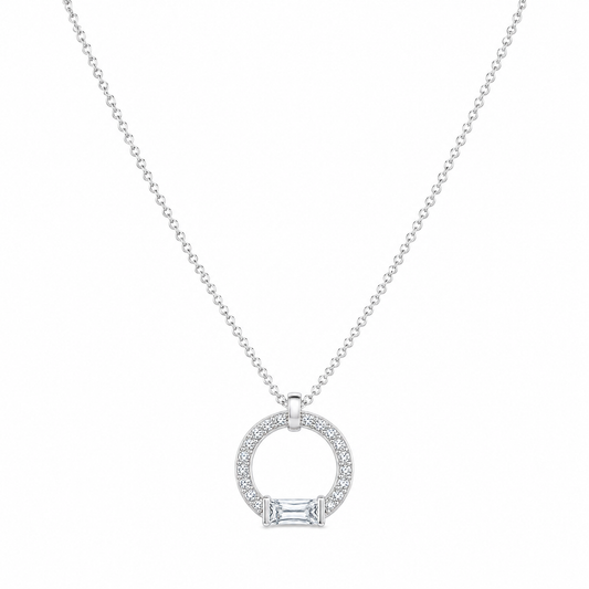 Silver Classic Circle Elegance Necklace
