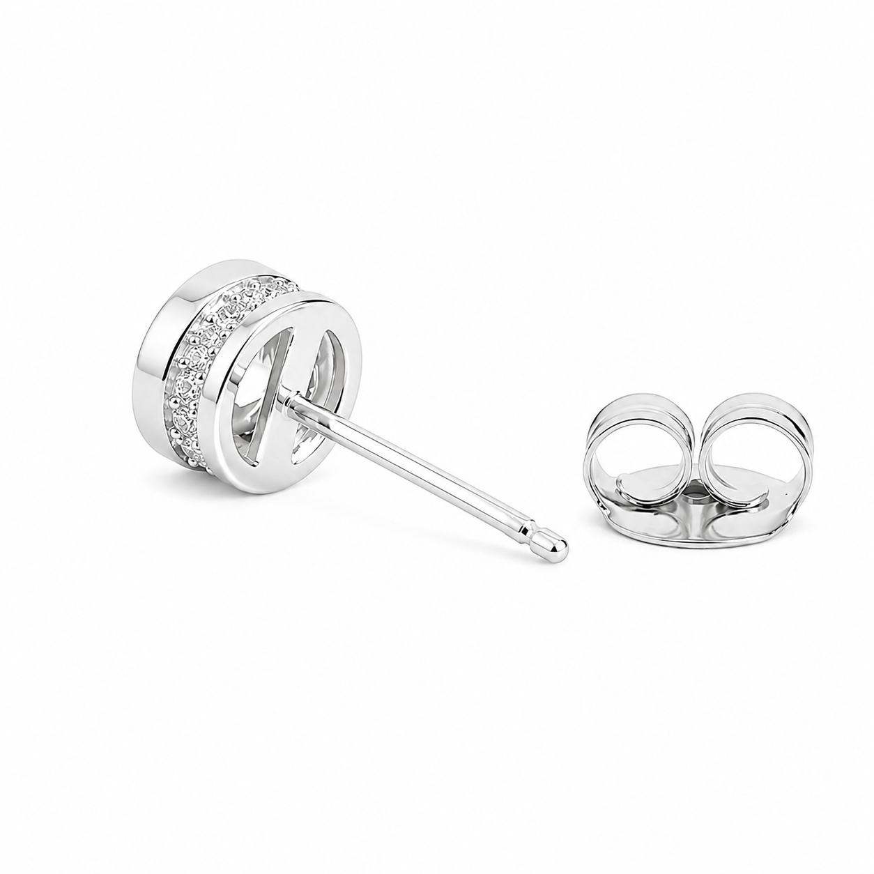 Silver Classic Round Spark Studs