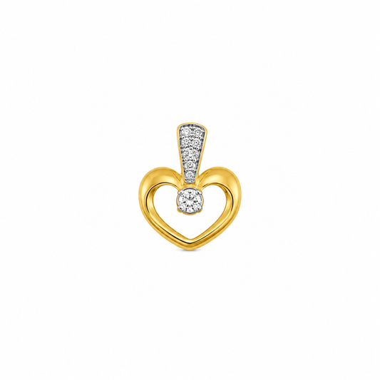 9K Gold Diamond Open Heart Pendant