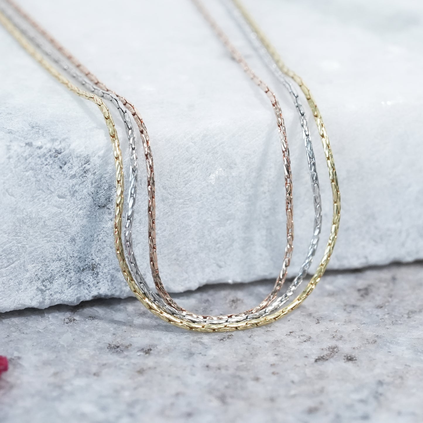 Triple Layer Silver Necklace