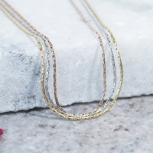 Triple Layer Silver Necklace