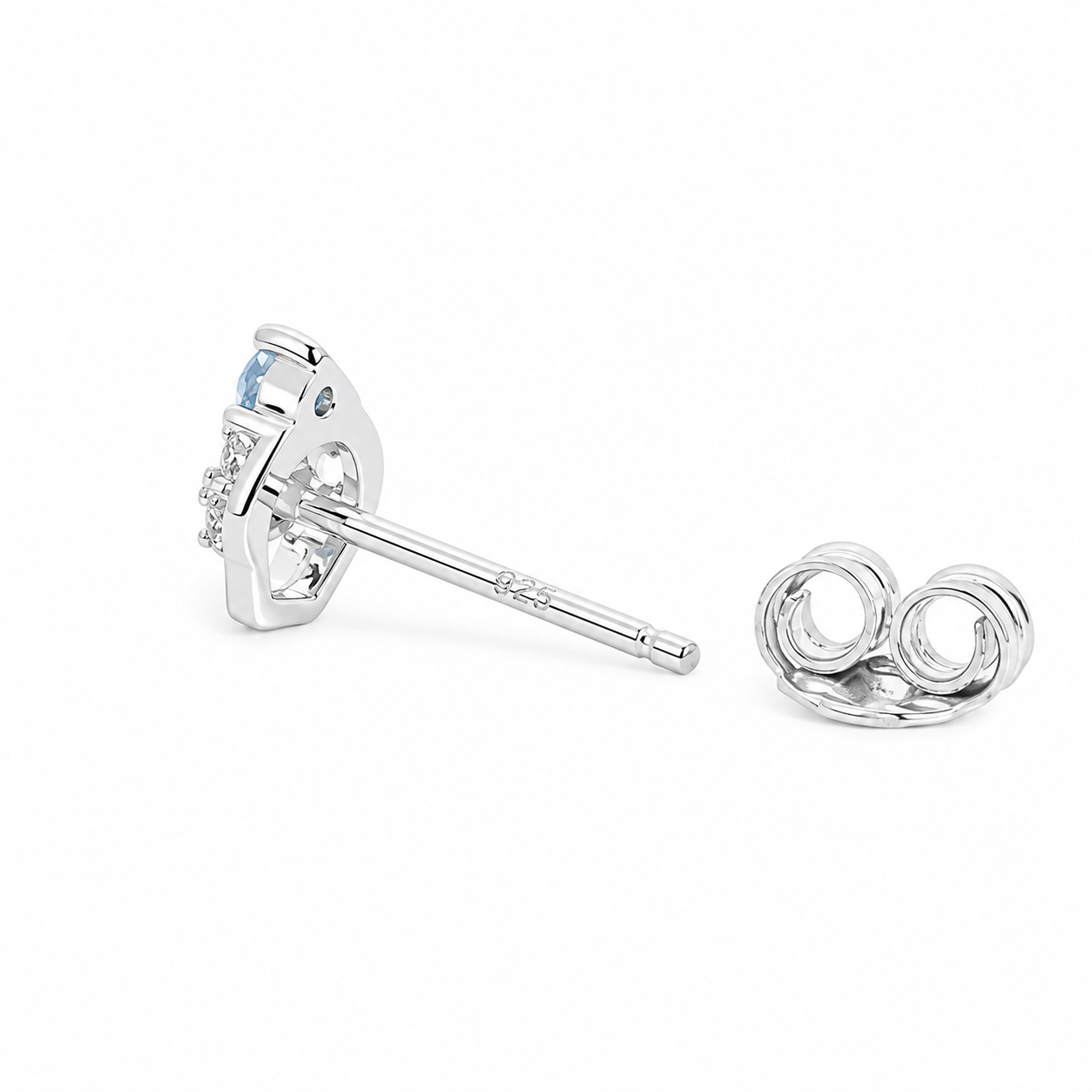 Silver Sweet Scoop Stud Earrings