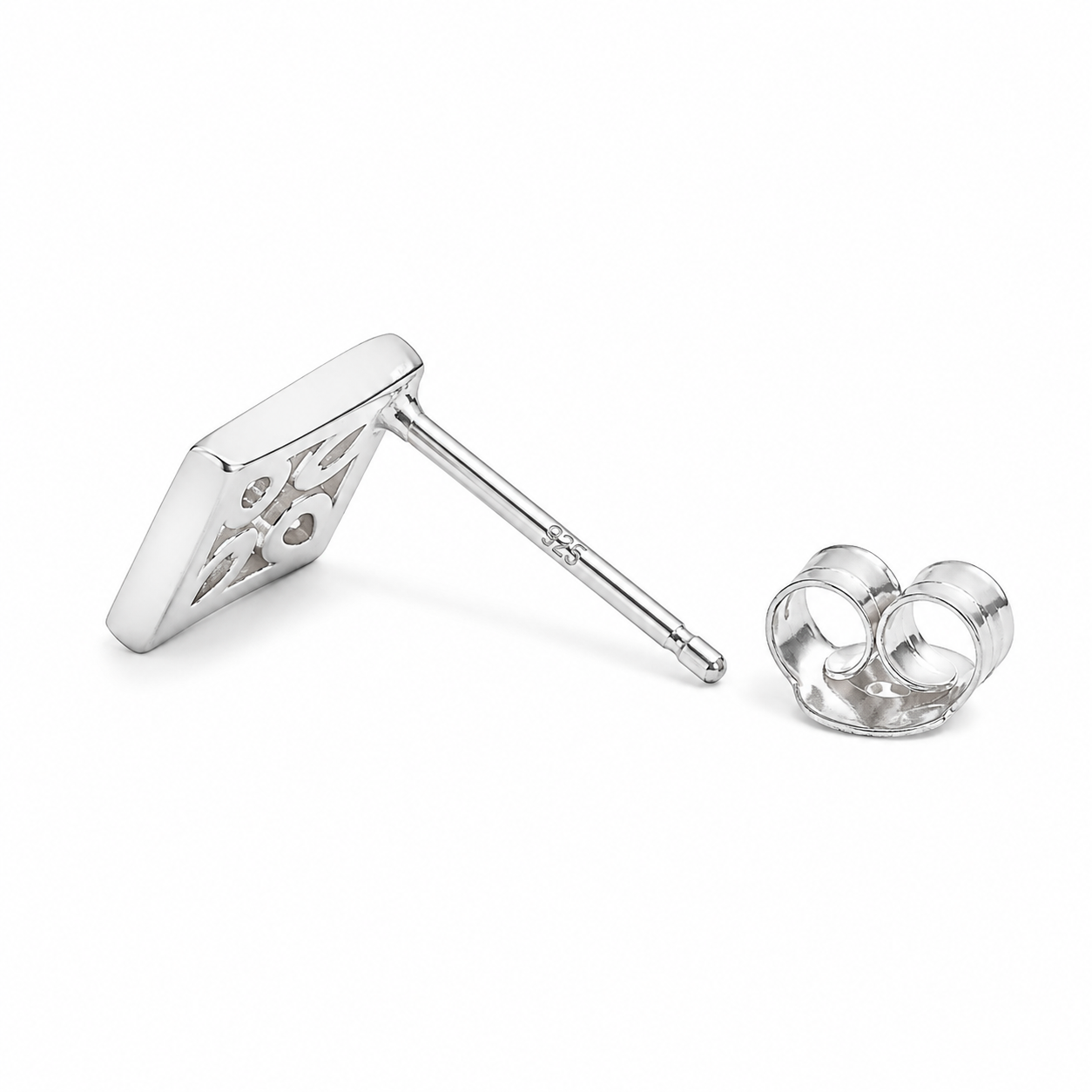 Silver Diamond Frame Studs