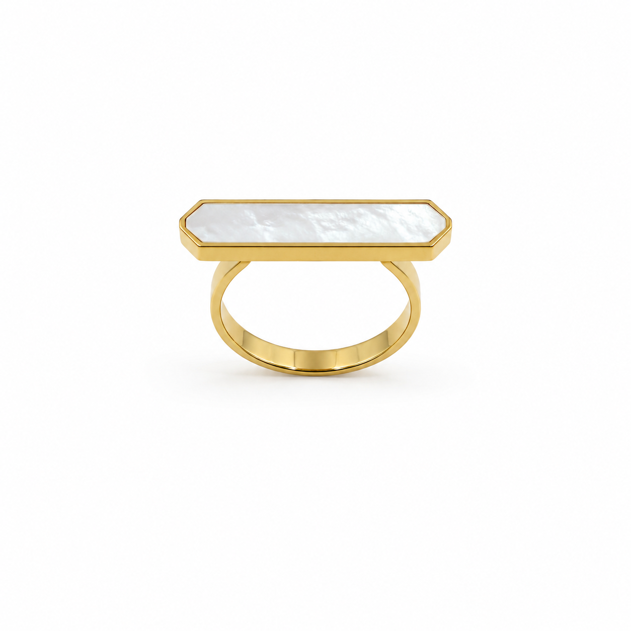 Demi Fine Mother-of-Pearl Bar Statement Ring (size 6 & 7)