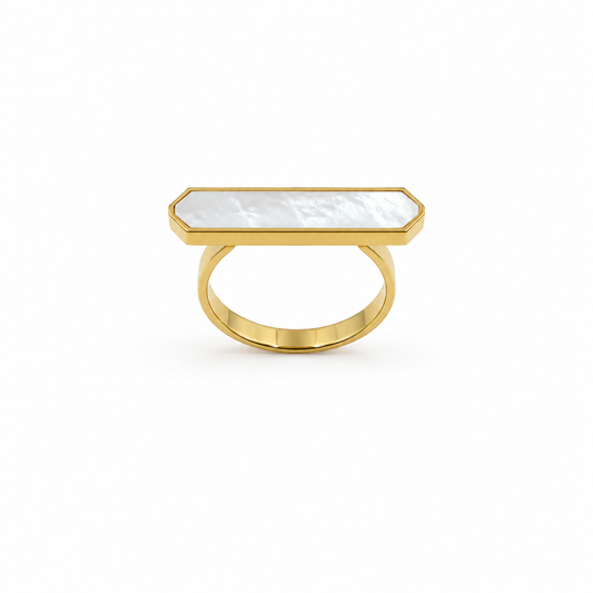 Demi Fine Mother-of-Pearl Bar Statement Ring (size 6 & 7)