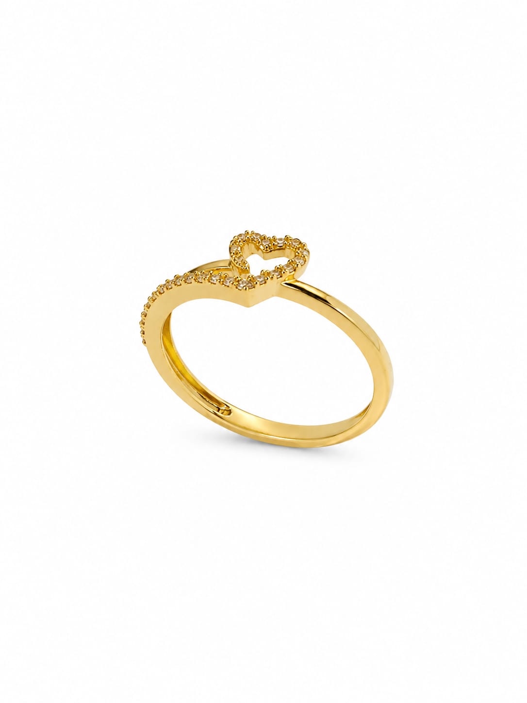 9K Gold Diamond Heart Wrap Ring  (Size - 12)