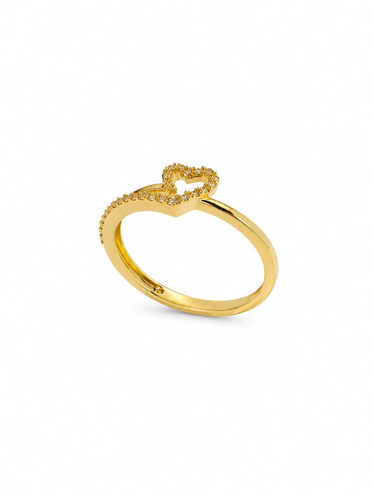9K Gold Diamond Heart Wrap Ring  (Size - 12)