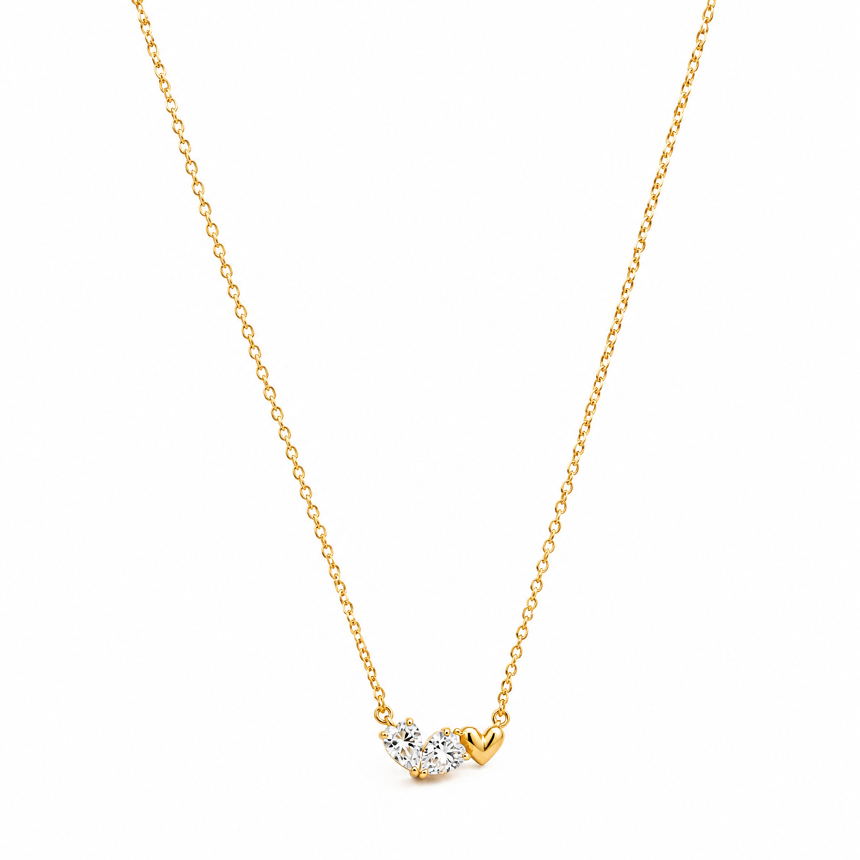 Silver Twin Heart Necklace