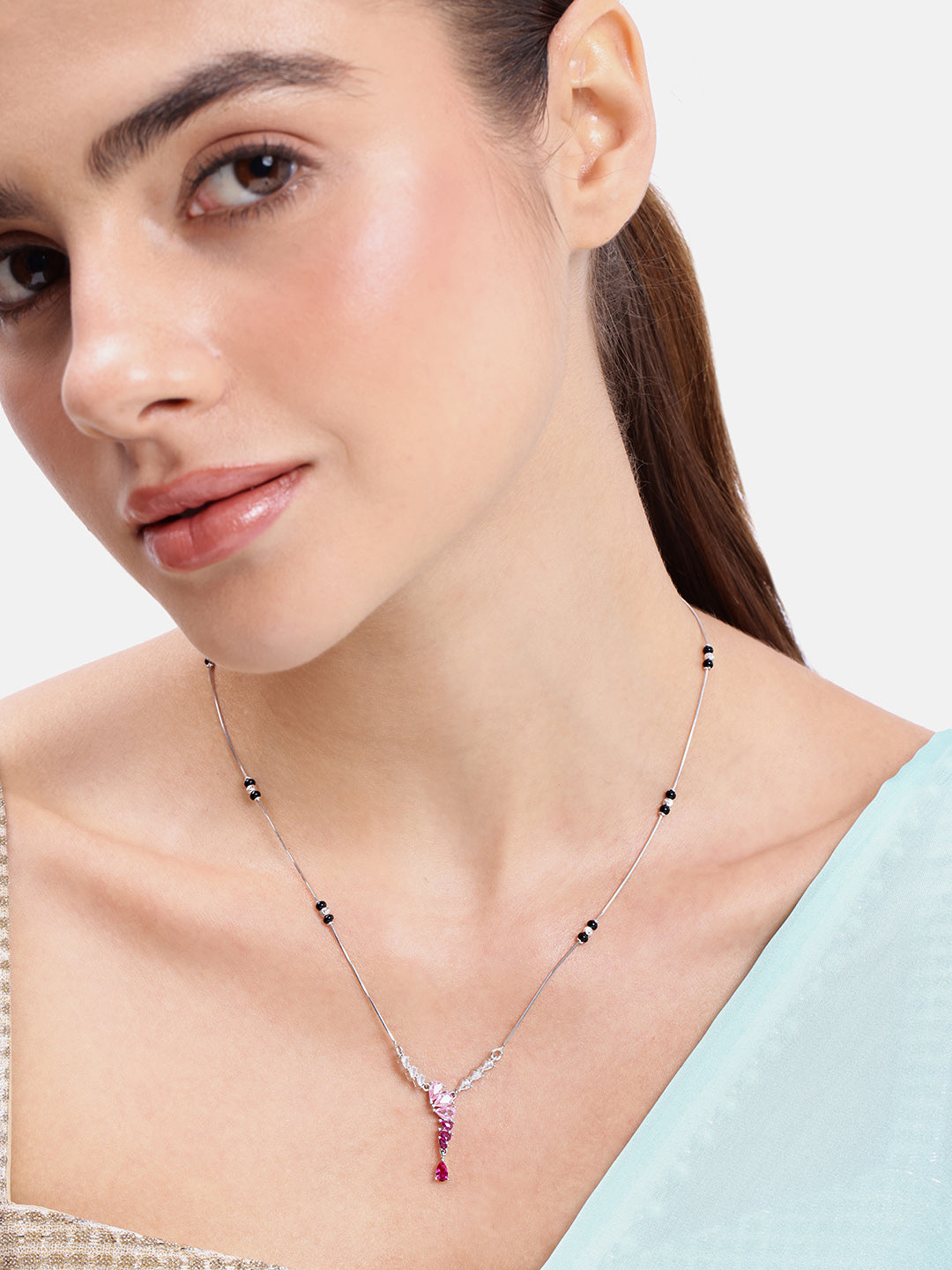 925 Silver Blush to Ruby Love MangalSutra