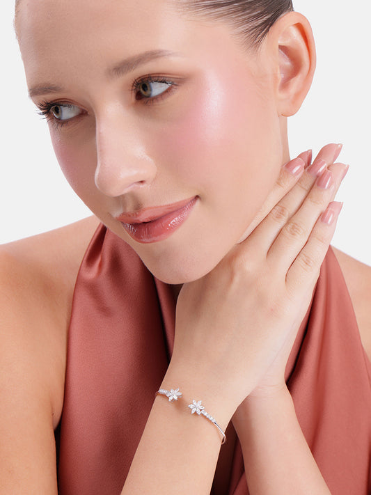 925 sterling silver star bloom Cuff bracelet