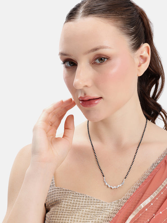 925 sterling silver mangalsutra with black beaded chain