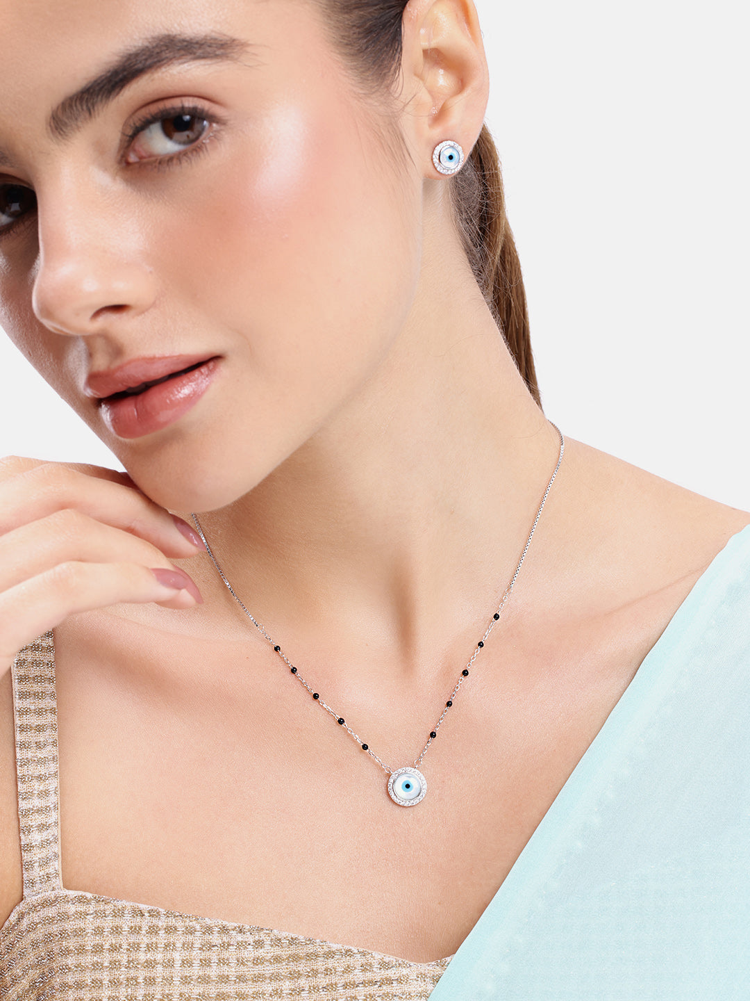 925 Silver Evil Eye Mangalsutra set