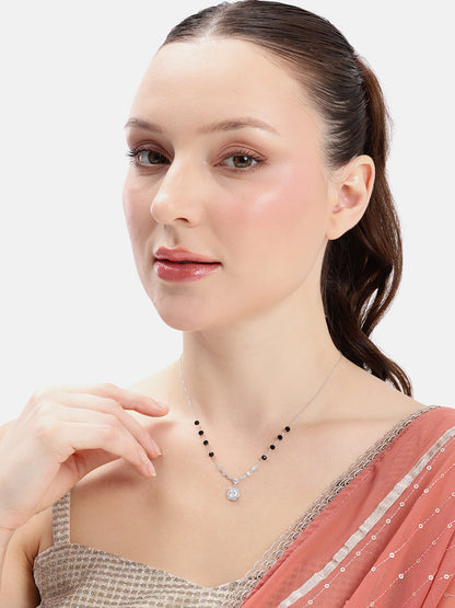 925 sterling silver mangalsutra with black beaded chain