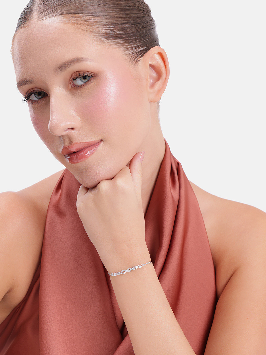 925 sterling silver mangalsutra bracelet with black beaded chain