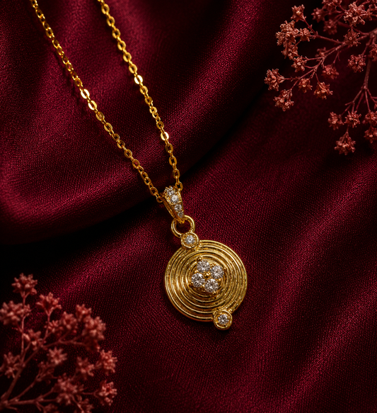 9K Gold Celestial Orbit Crystal Pendant