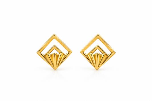 9K Gold Geometric Stud Earrings