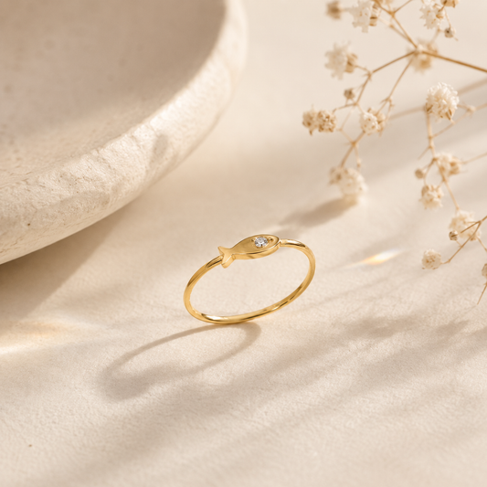 Demi Fine Crystal Fish Ring (Size 6 & 7)
