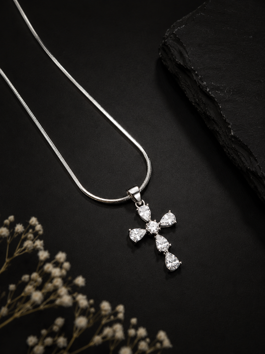 925 Silver Divine Glow Cross Pendant