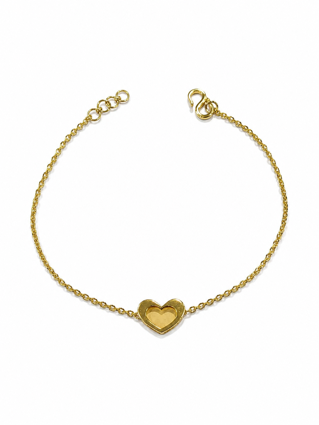 9K Gold Double Heart Bracelet