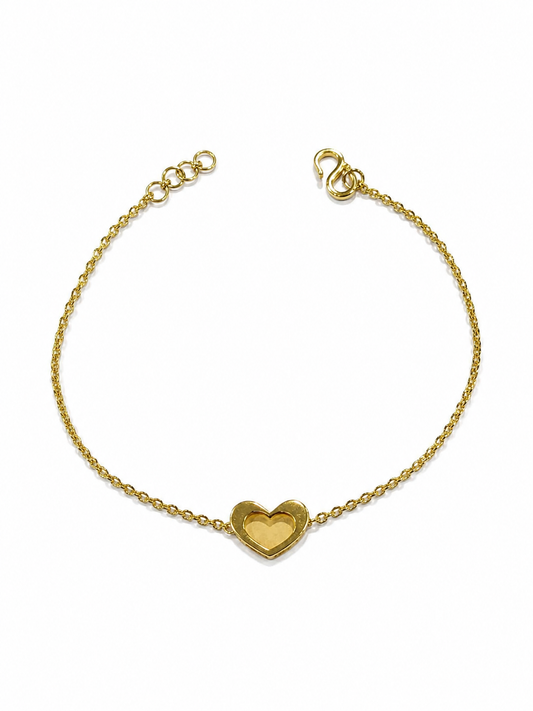 9K Gold Double Heart Bracelet