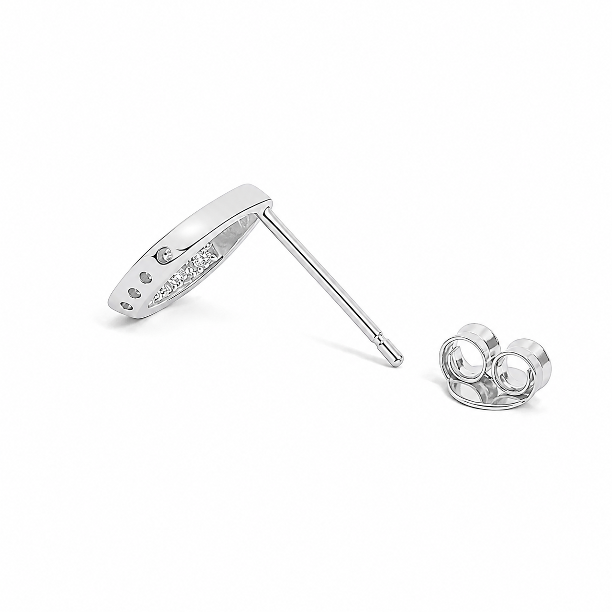 Silver Minimal Square Frame Stud