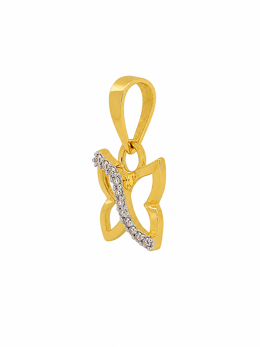9K Gold Butterfly Crystal Pendant