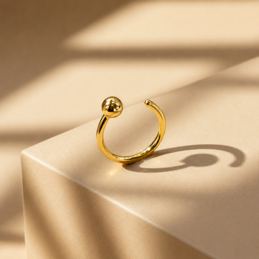 Demi Fine Gold Open Ball Ring (size 6 & 7)