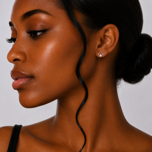 Silver Modern Clover Earrings