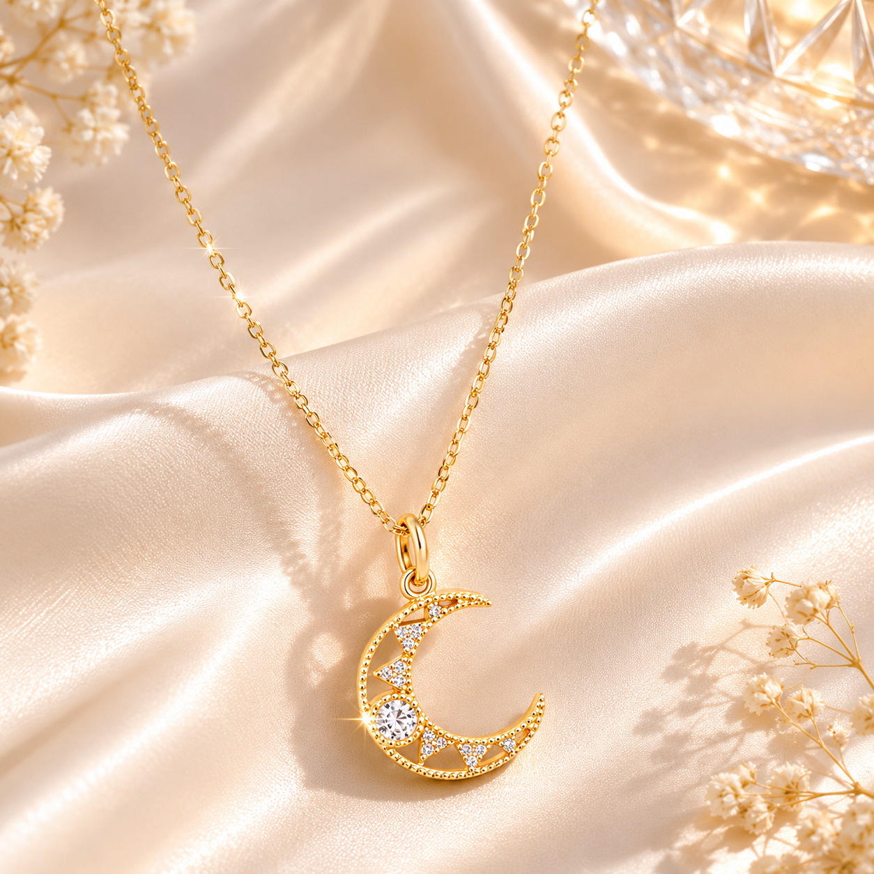 925 Silver Forever Moon Spark Necklace