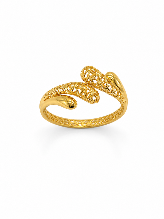 9K Gold Filigree Open Wrap Ring