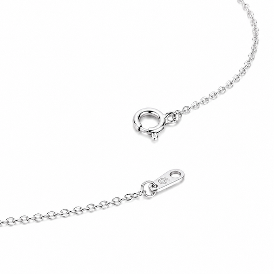 Silver Classic Round Halo Necklace