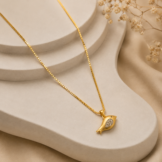 9K Gold Diamond Bird Pendant