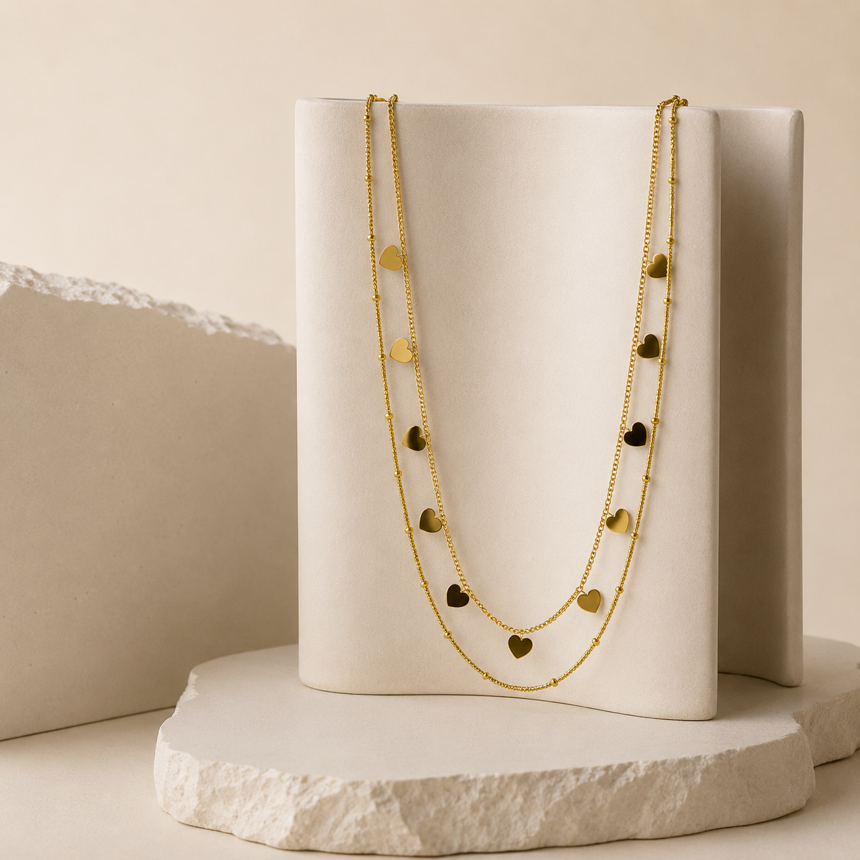 Demi Fine Layered Heart Charm Necklace