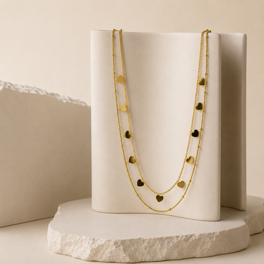 Demi Fine Layered Heart Charm Necklace