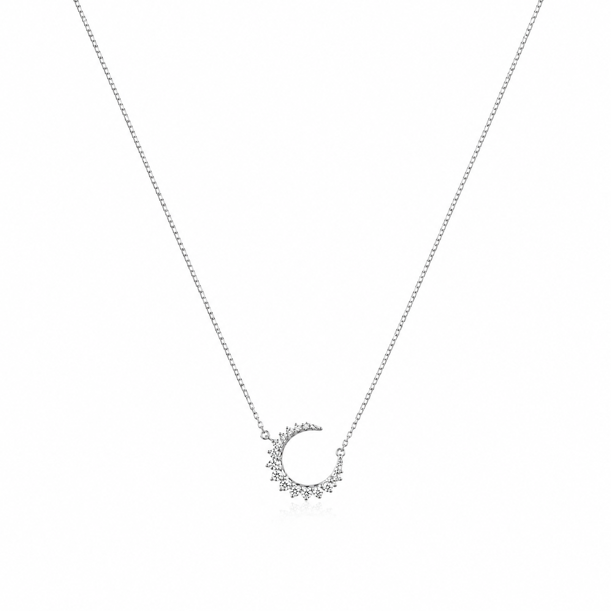 Silver Crescent Moon Necklace