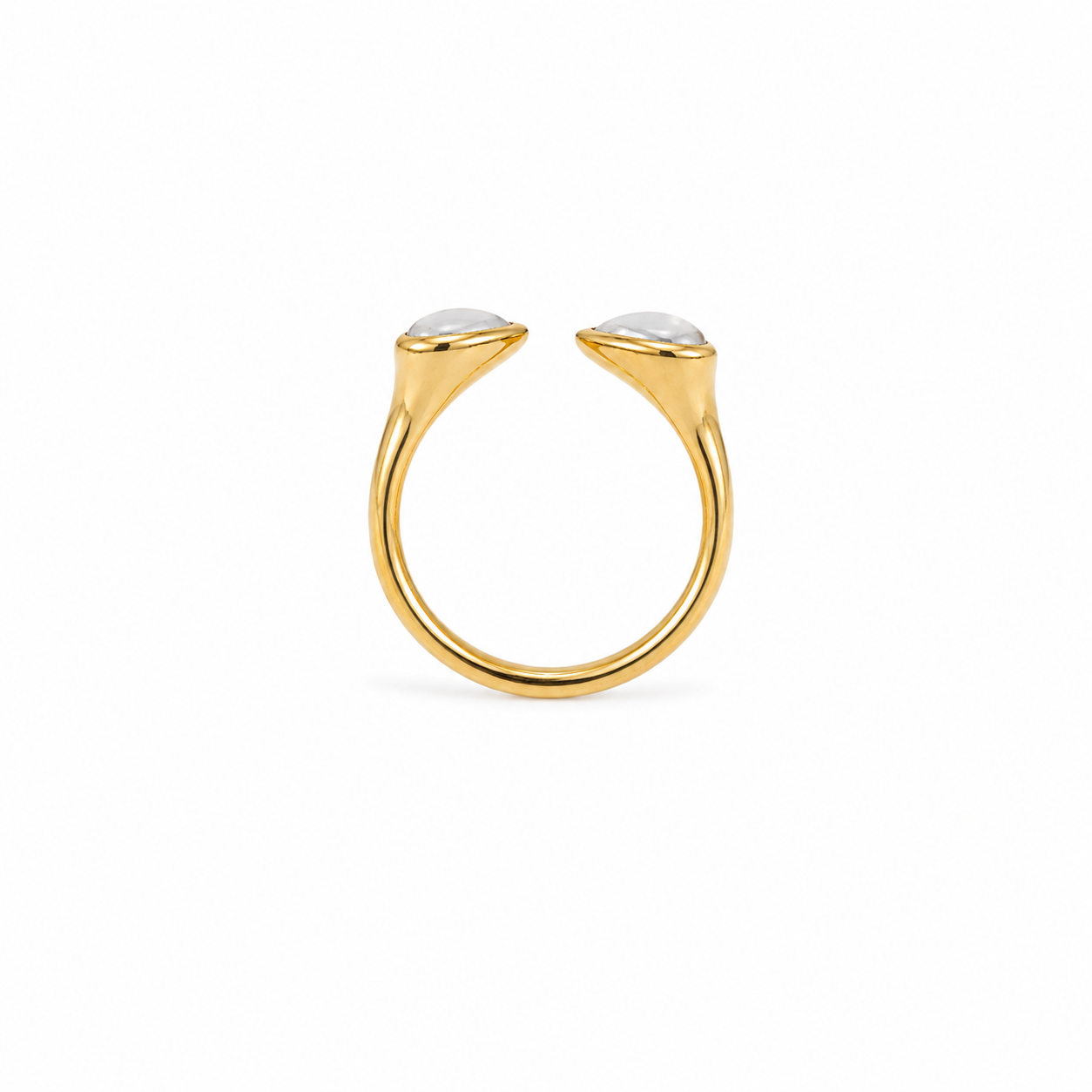 Demi Fine Dual Heart Open Ring